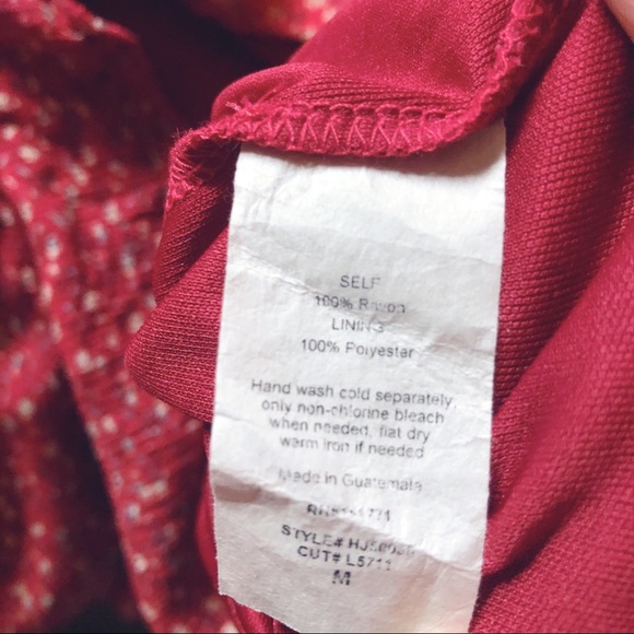 LE LIS red rayon romper with self tie wrap panel M - Picture 5 of 6